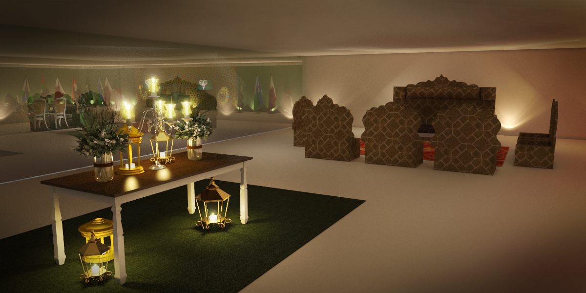 Câmara do Comércio Árabe Brasileiro: imagem 3D e projeto cenográfico em 2012 - imagem 4