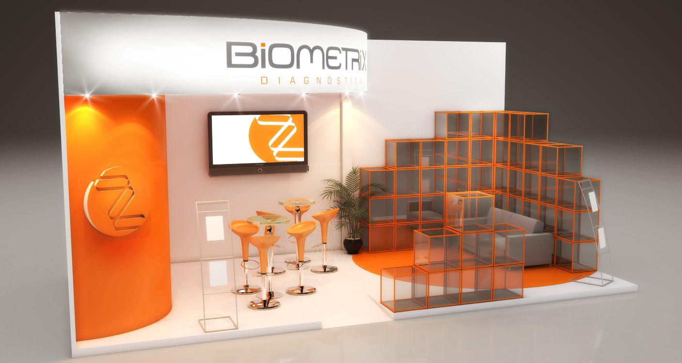 Biometrix: arquitetura promocional em render e escala real