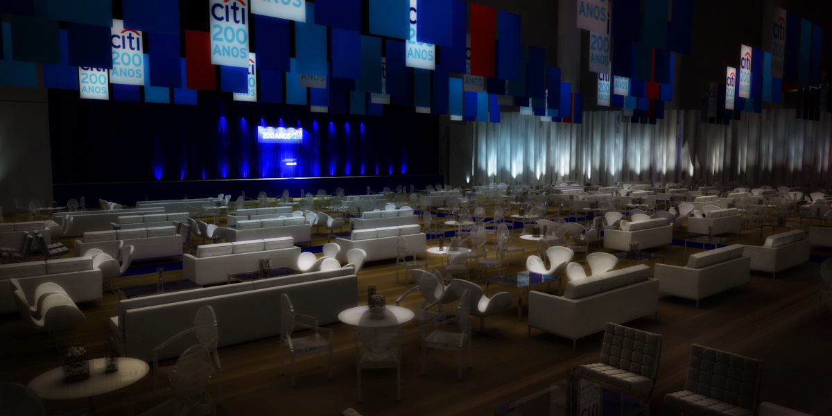 LED Citibank: imagem 3D e projeto cenográfico em 2012