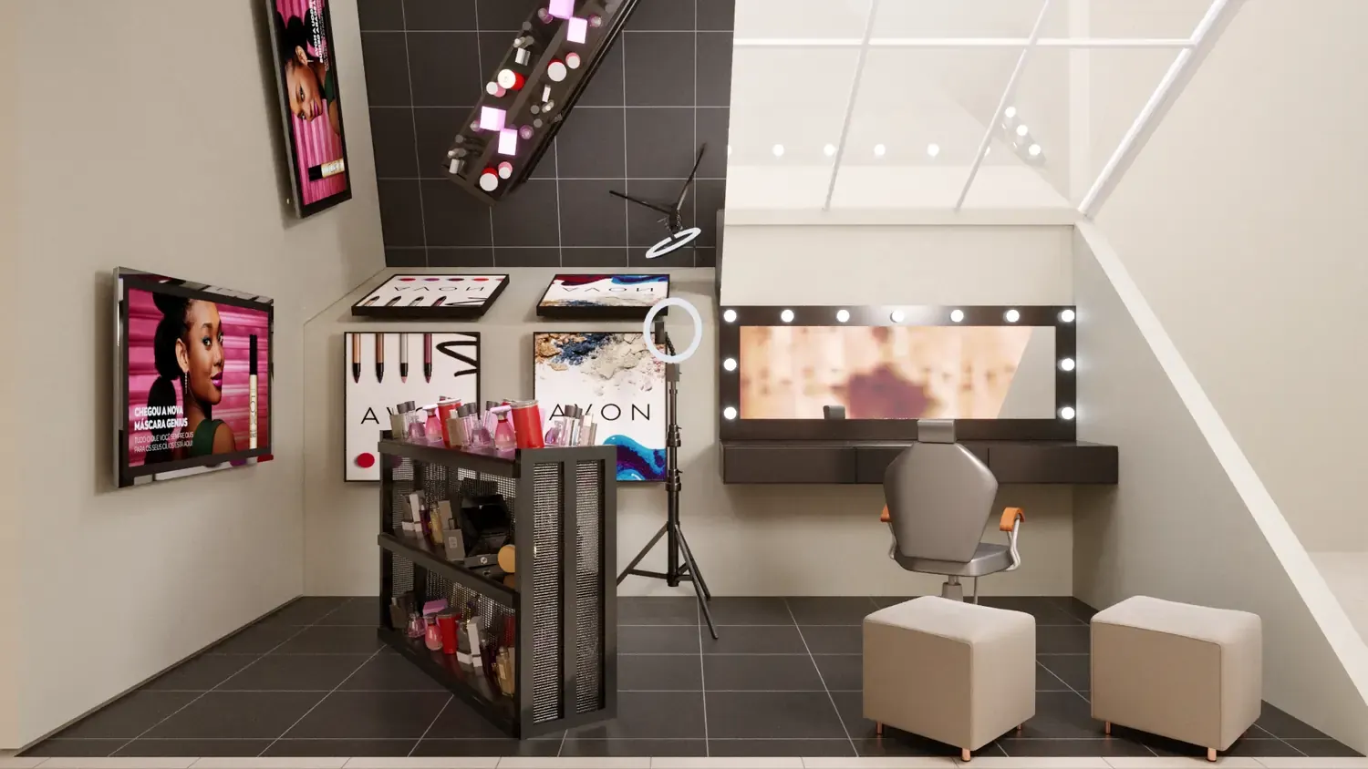 Espaço Maquiagem: experimentação de beleza com luz, espelho e produto - imagem 1