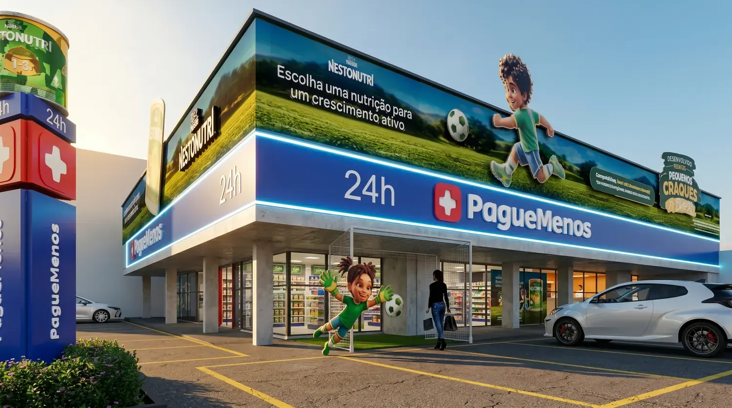 Envelopamento Nestlé: marca aplicada como paisagem de portfólio - imagem 3
