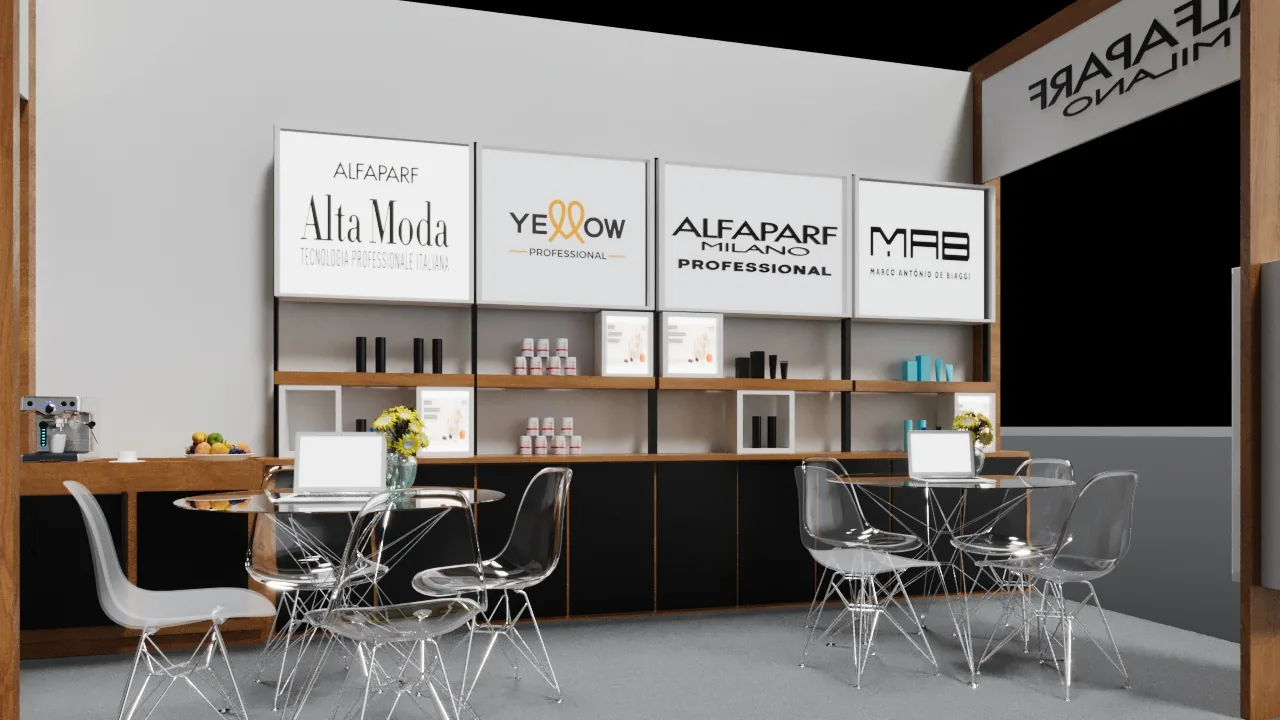 Alfaparf Milano: cor profissional em um estande feito para demonstrar - imagem 2