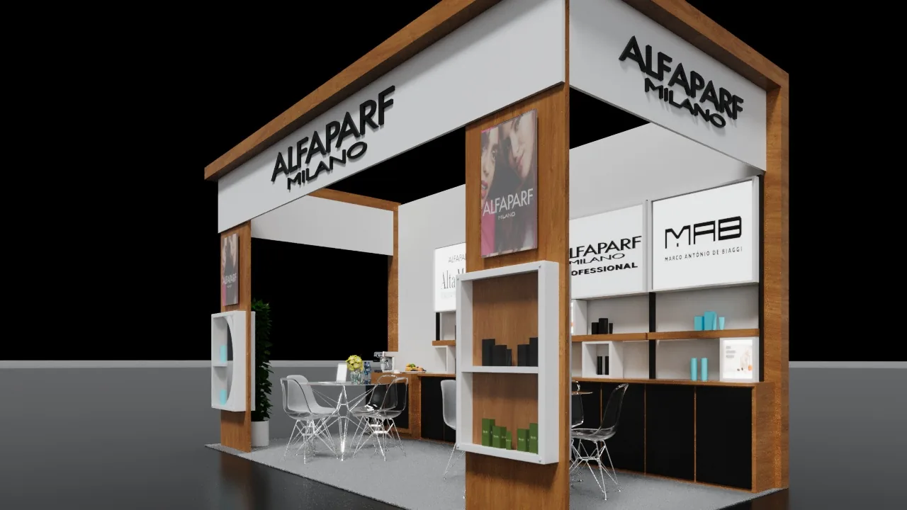 Alfaparf Milano: cor profissional em um estande feito para demonstrar - imagem 4
