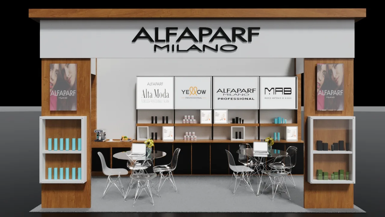 Alfaparf Milano: cor profissional em um estande feito para demonstrar - imagem 6