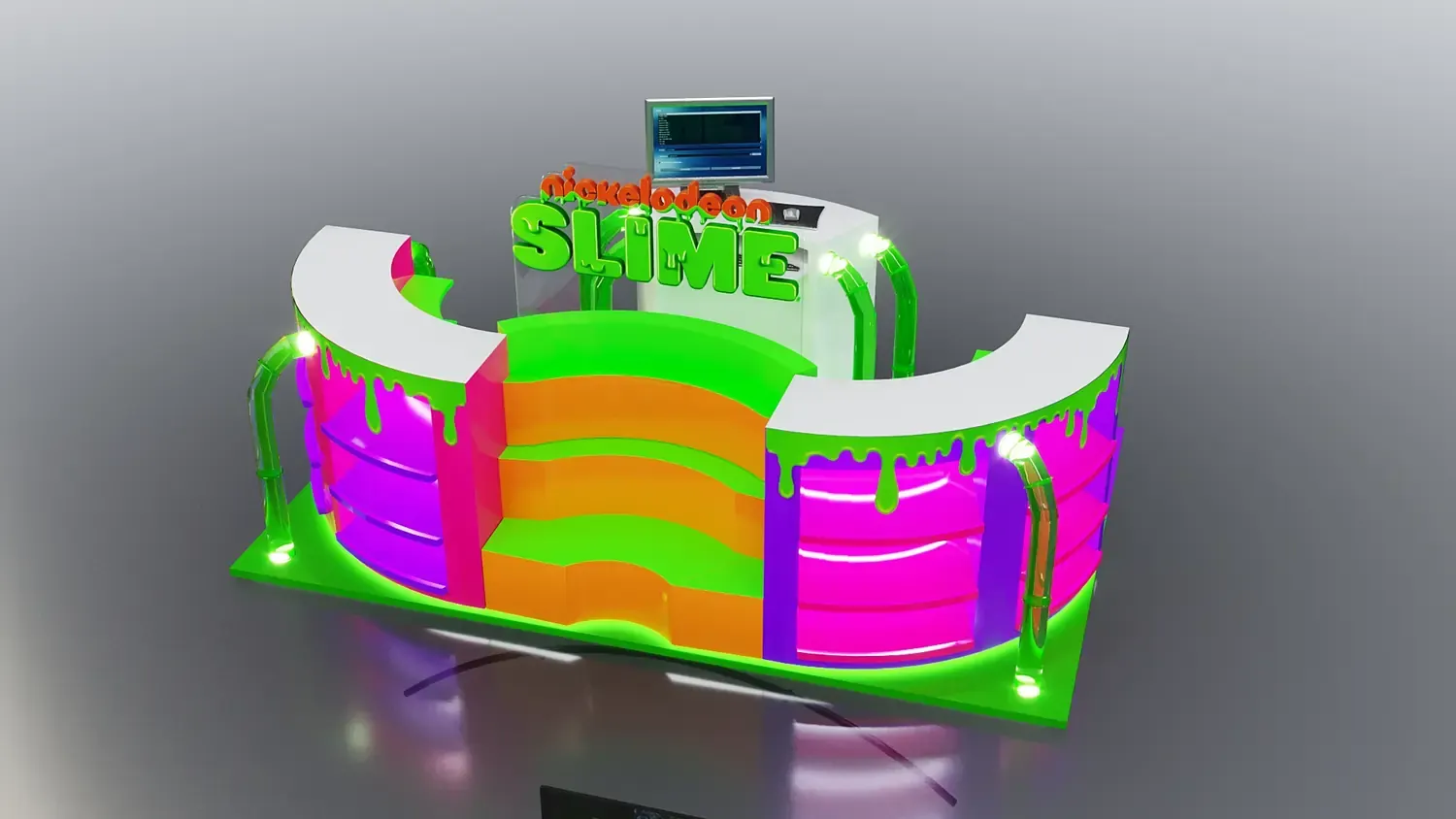 Nickelodeon Slime: cor, textura e brincadeira em formato de quiosque