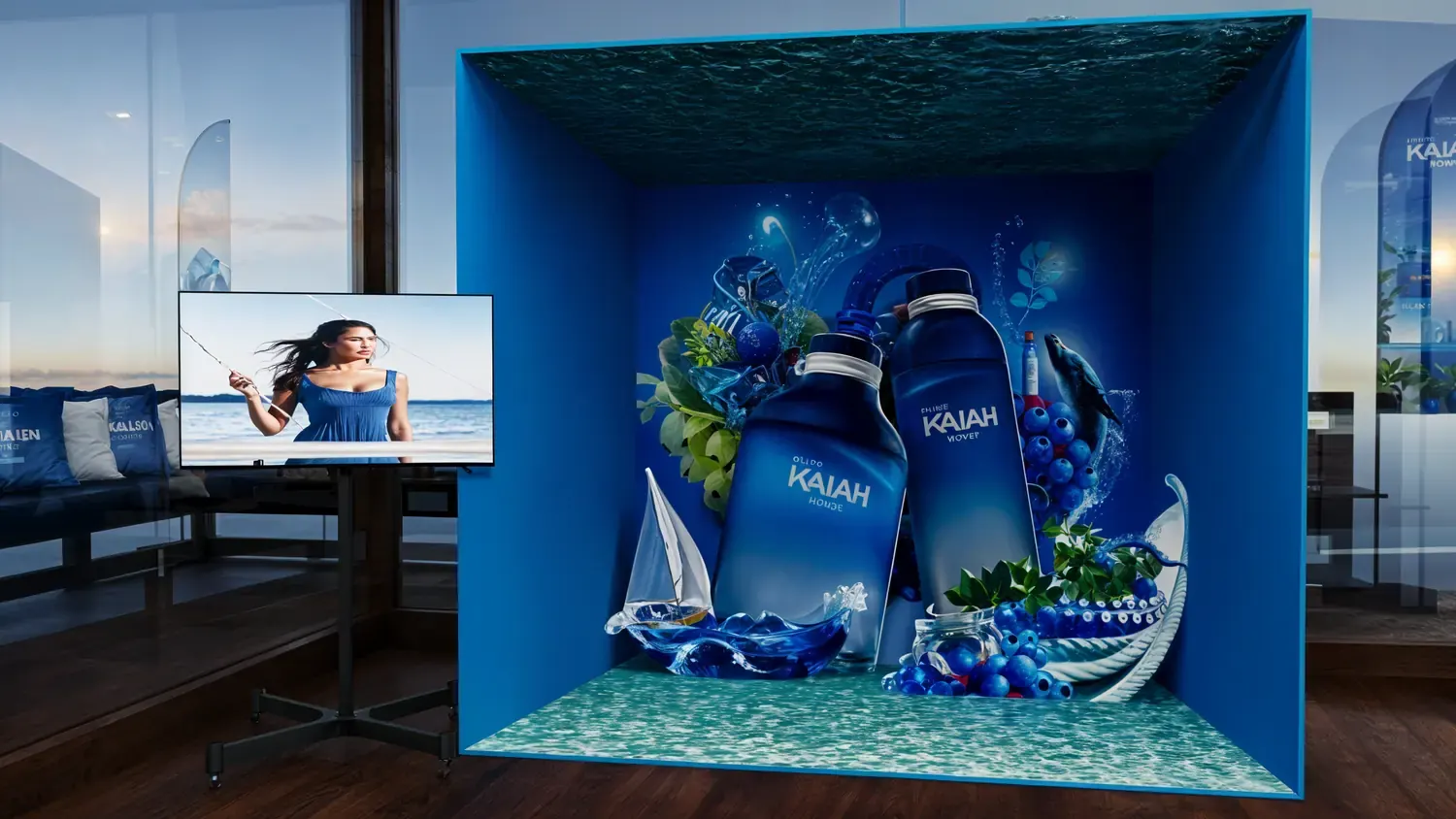 Natura Kaiak: frescor, movimento e água em showroom de fragrância - imagem 2
