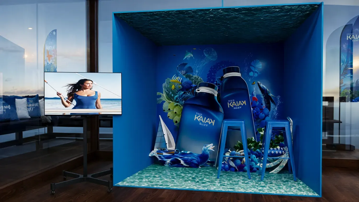 Natura Kaiak: frescor, movimento e água em showroom de fragrância - imagem 3