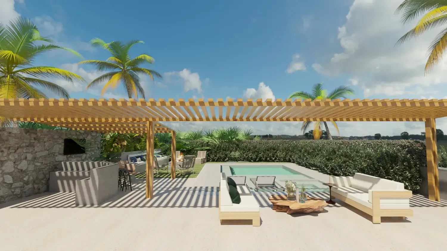 Piscina: lazer residencial com sombra, fogo e permanência - imagem 2