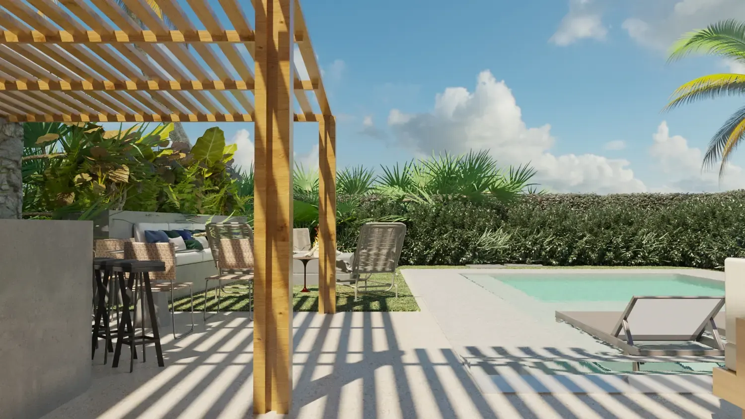 Piscina: lazer residencial com sombra, fogo e permanência - imagem 5