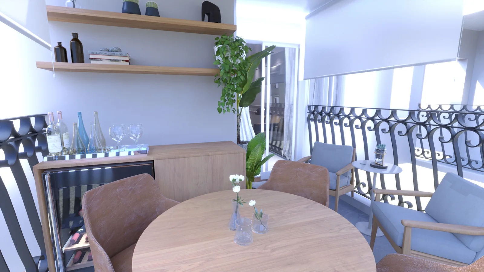 Apartamento Martha: cozinha compacta com precisão de luz e uso real