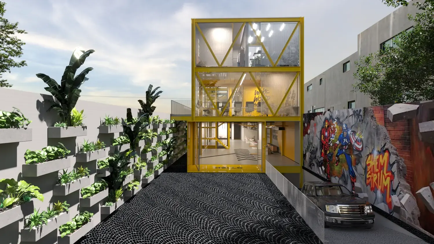Paulo: fachada residencial com jardim vertical e chegada de impacto