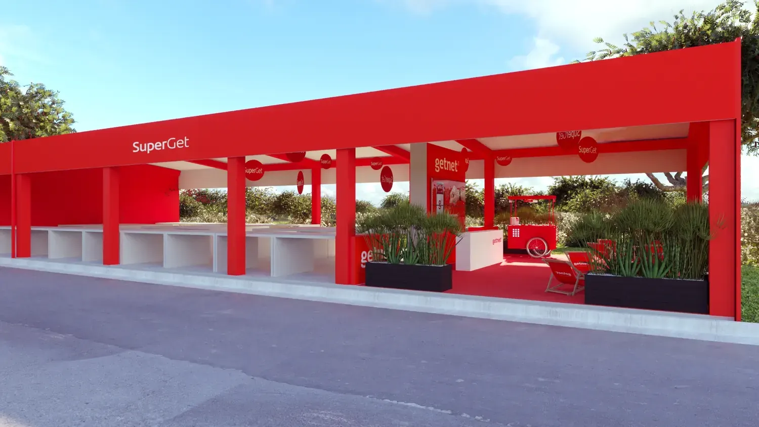 Getnet: pagamentos digitais em estande vermelho de aproximação - imagem 3