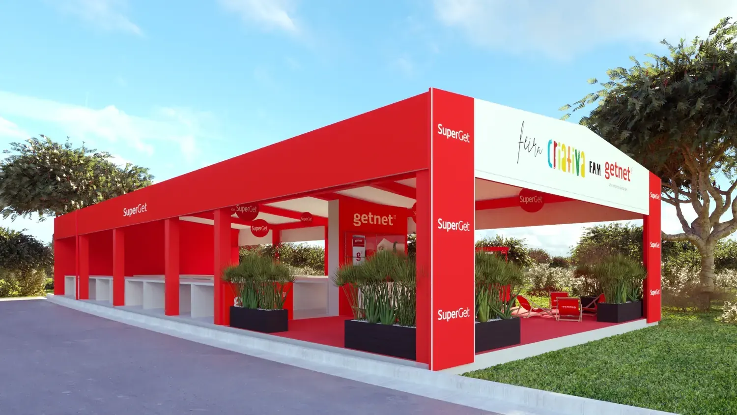 Getnet: pagamentos digitais em estande vermelho de aproximação - imagem 6