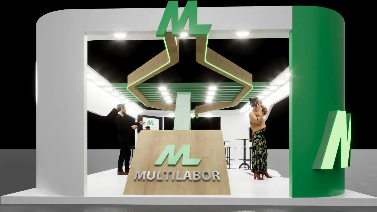 Multilabor: estande de saúde com balcão fluido e conversa profissional - imagem 4
