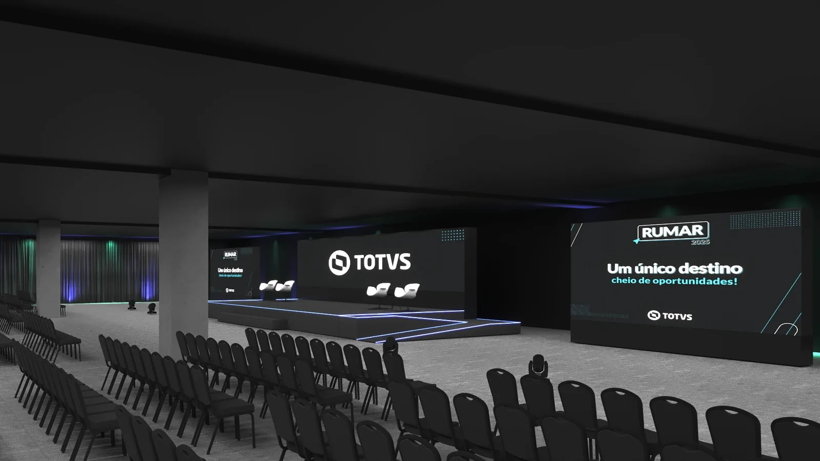 Rumar: plenária digital com estética TOTVS e palco de transformação