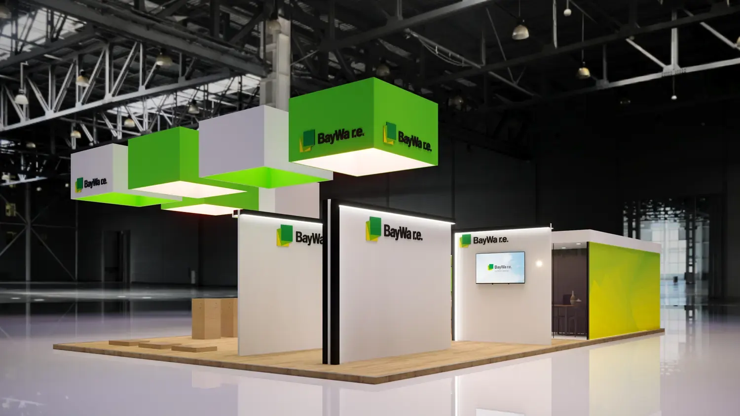BayWa: energia renovável em estande claro, verde e comercial - imagem 2
