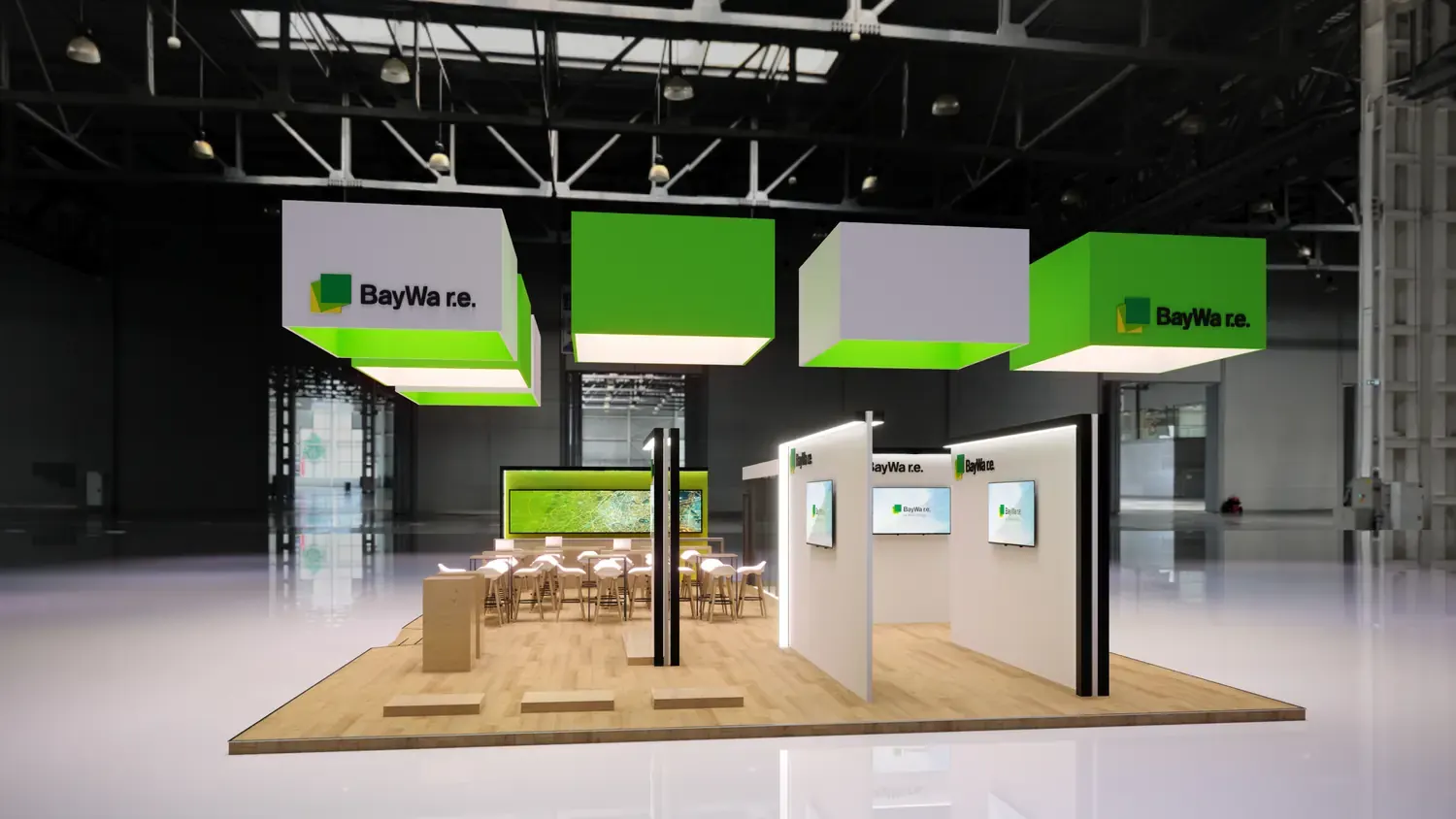 BayWa: energia renovável em estande claro, verde e comercial - imagem 3