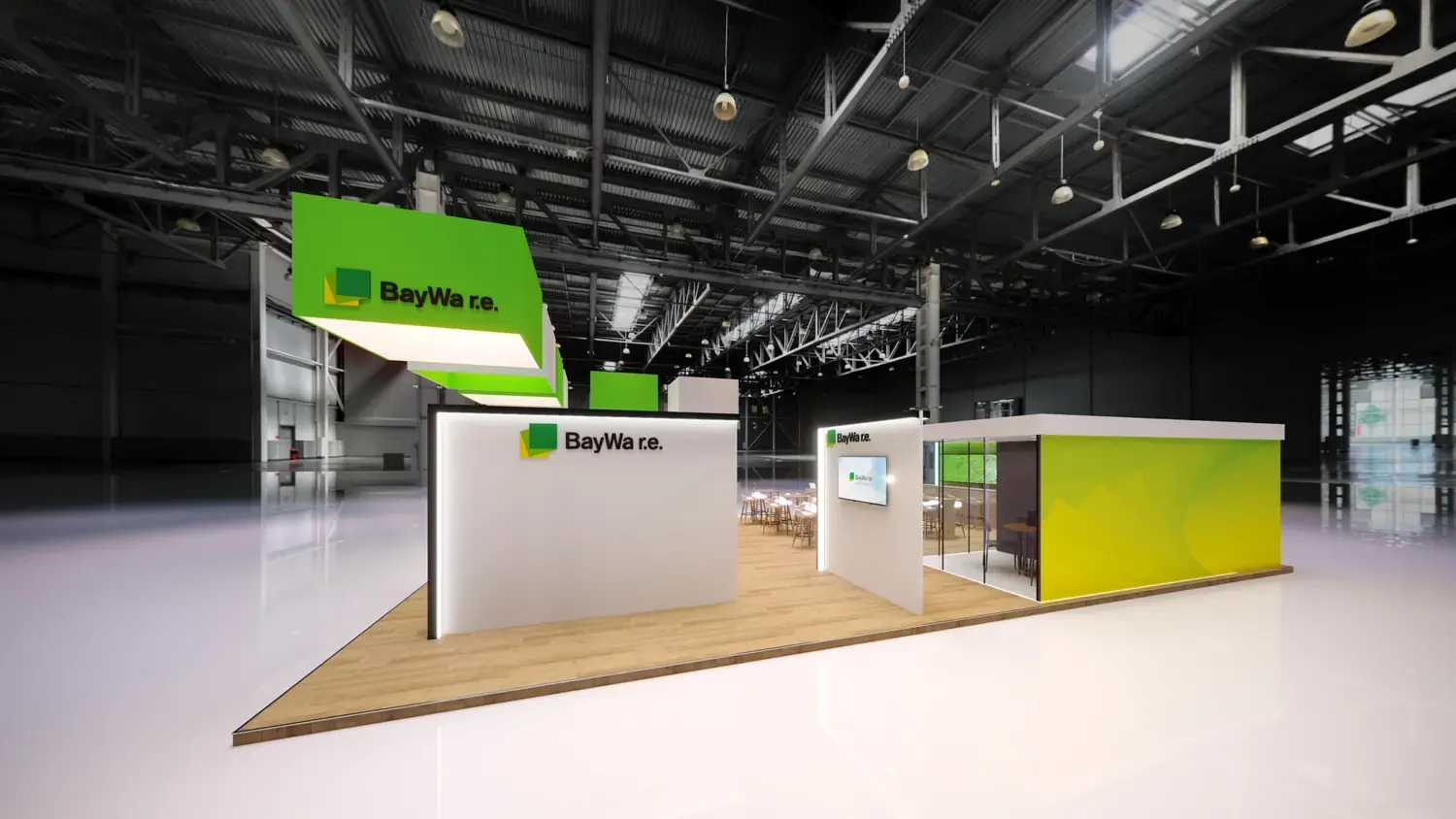 BayWa: energia renovável em estande claro, verde e comercial - imagem 4