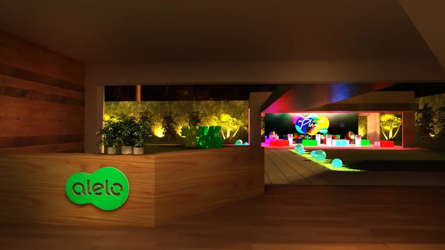Alelo: benefícios em área de convivência colorida e aberta