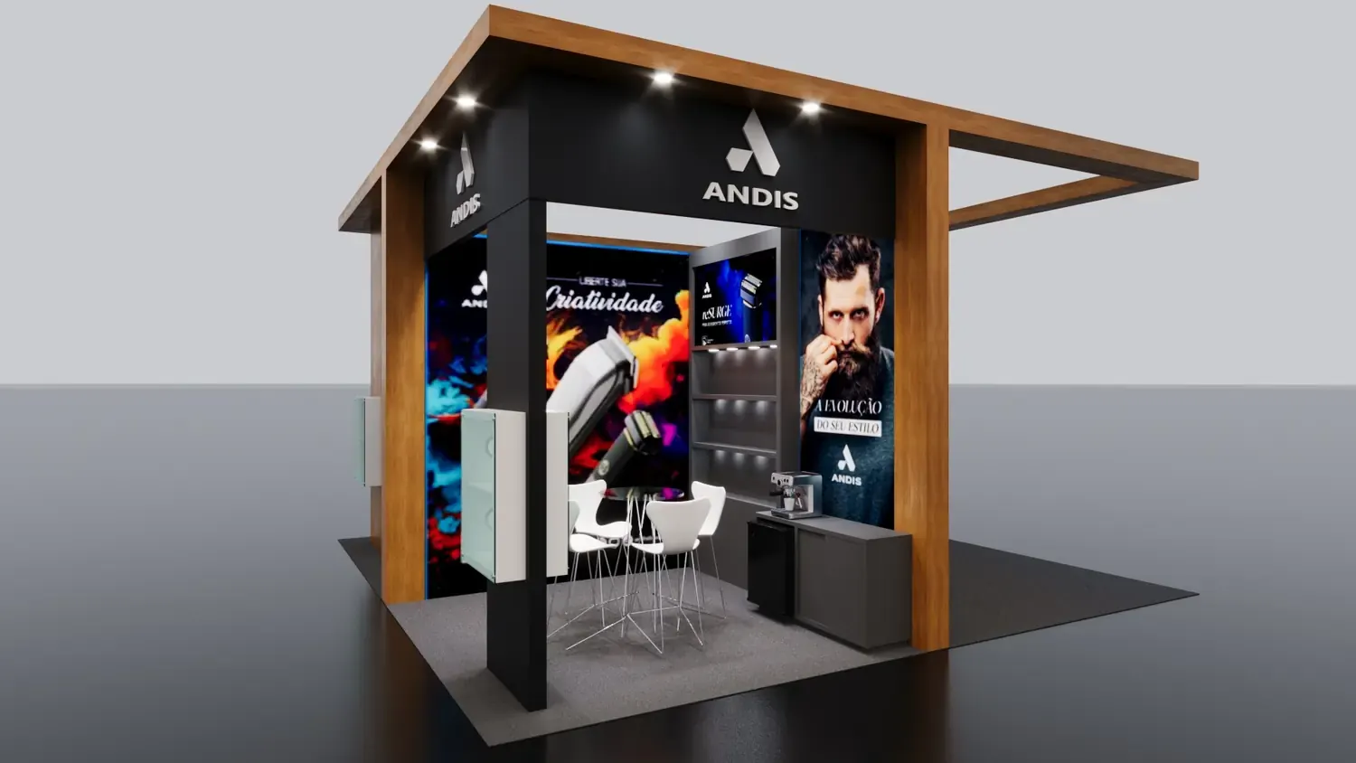 Andis: ferramentas de grooming em vitrine preta, técnica e desejável - imagem 2