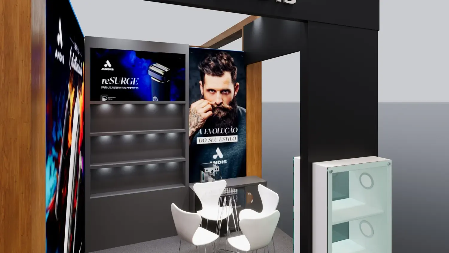 Andis: ferramentas de grooming em vitrine preta, técnica e desejável - imagem 5