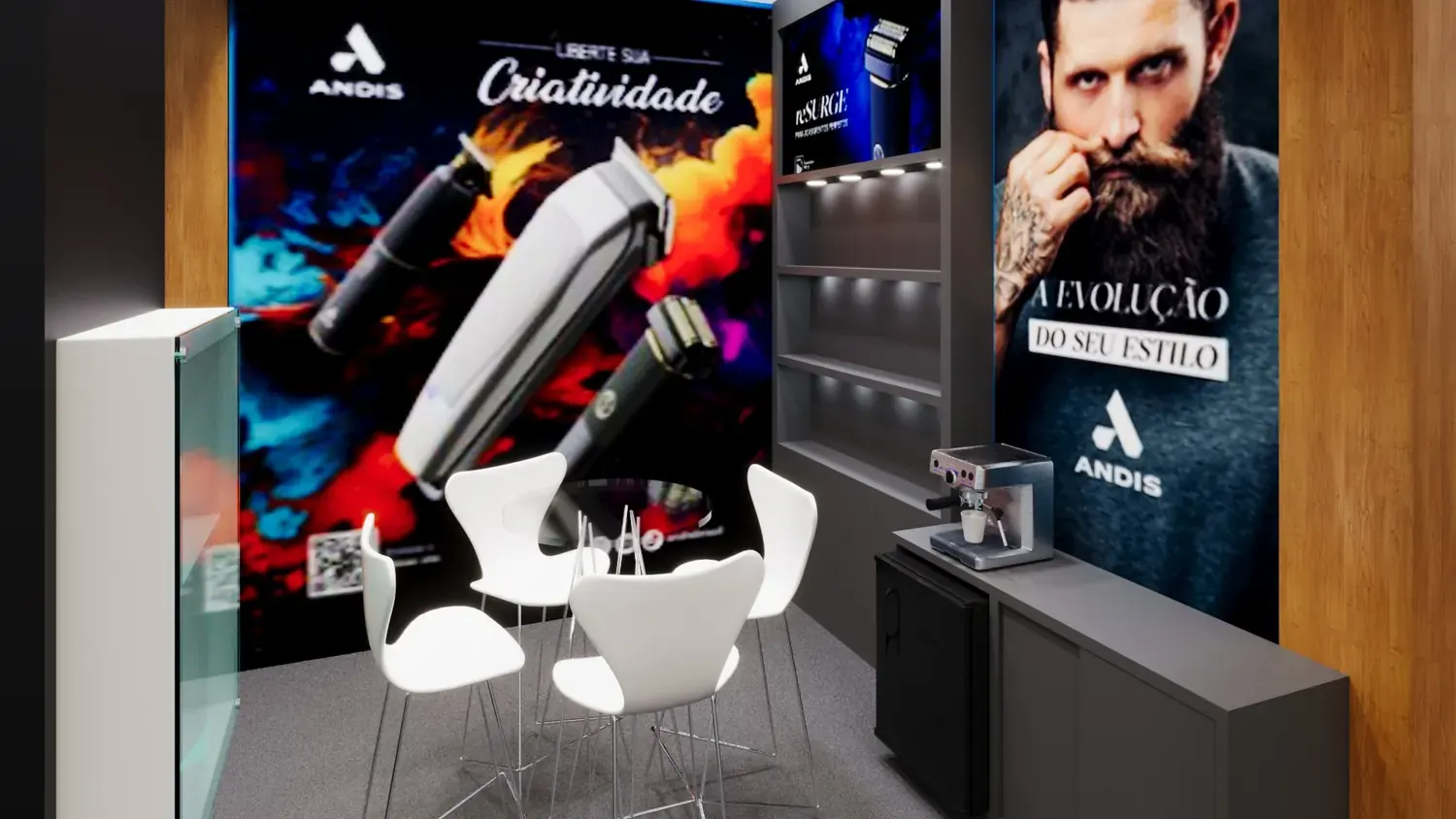 Andis: ferramentas de grooming em vitrine preta, técnica e desejável - imagem 6