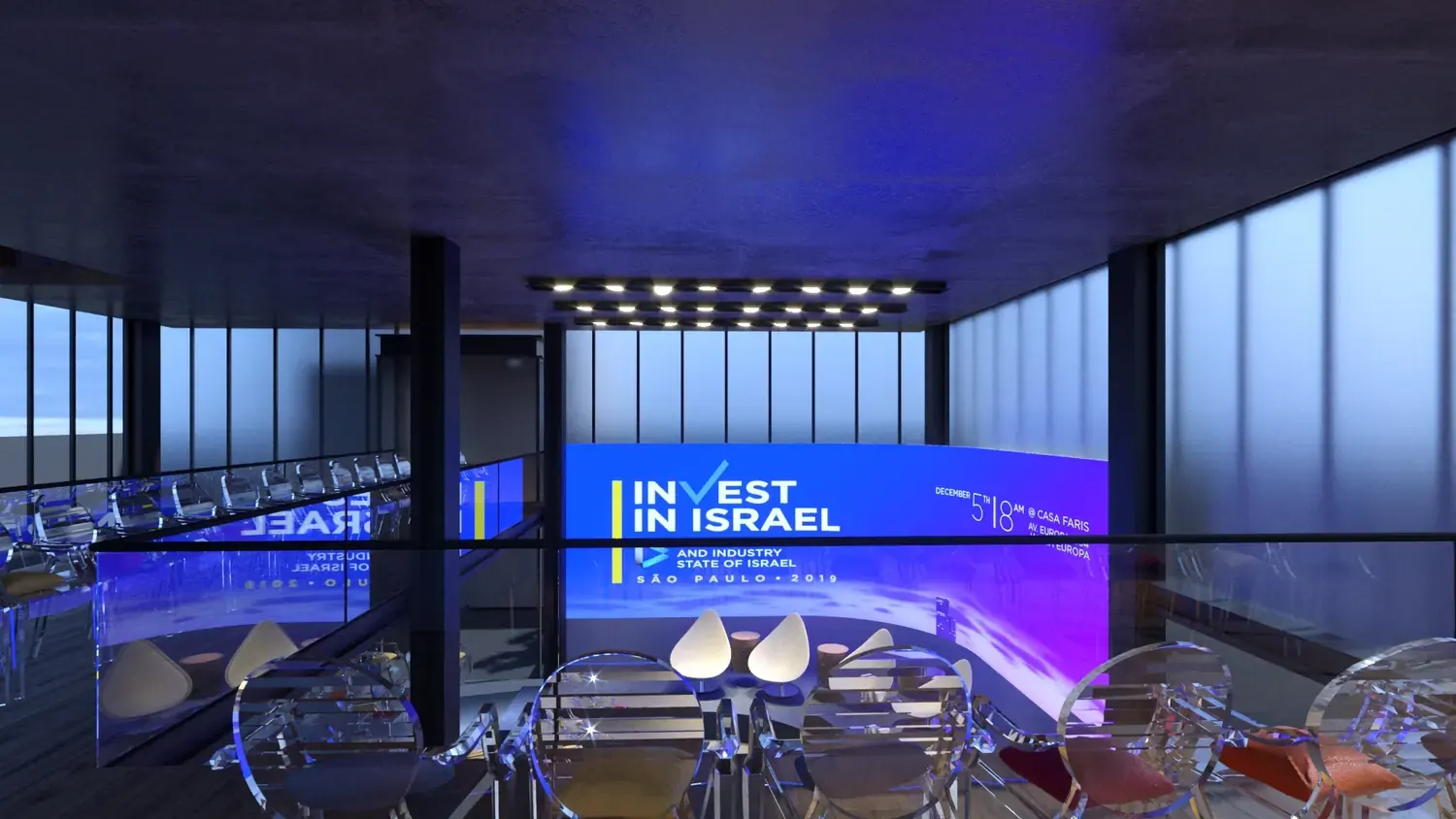 Consulado de Israel: recepção institucional com luz precisa - imagem 3
