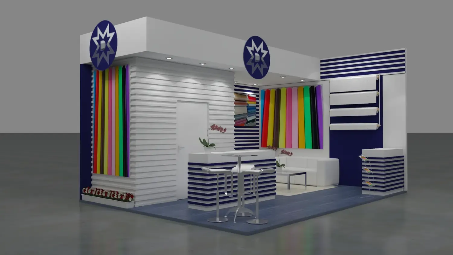 Megasign: cor impressa em arquitetura de feira