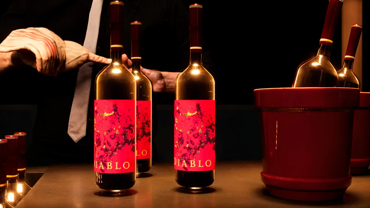 Diablo: vinho em cena de sombra, chama e ritual - imagem 1