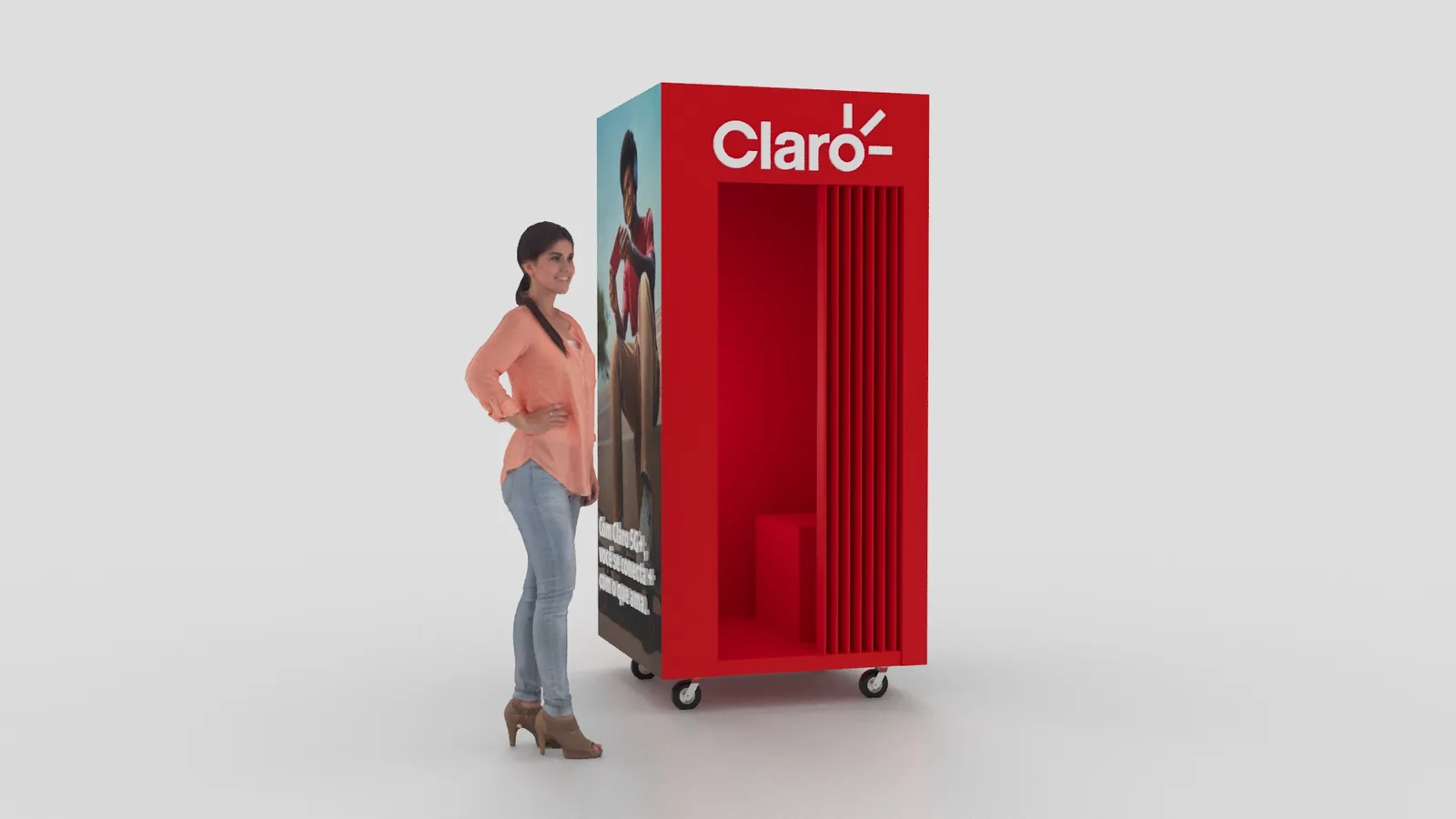 Claro cabine: imagem 3D e narrativa para defender melhor a ideia - imagem 2