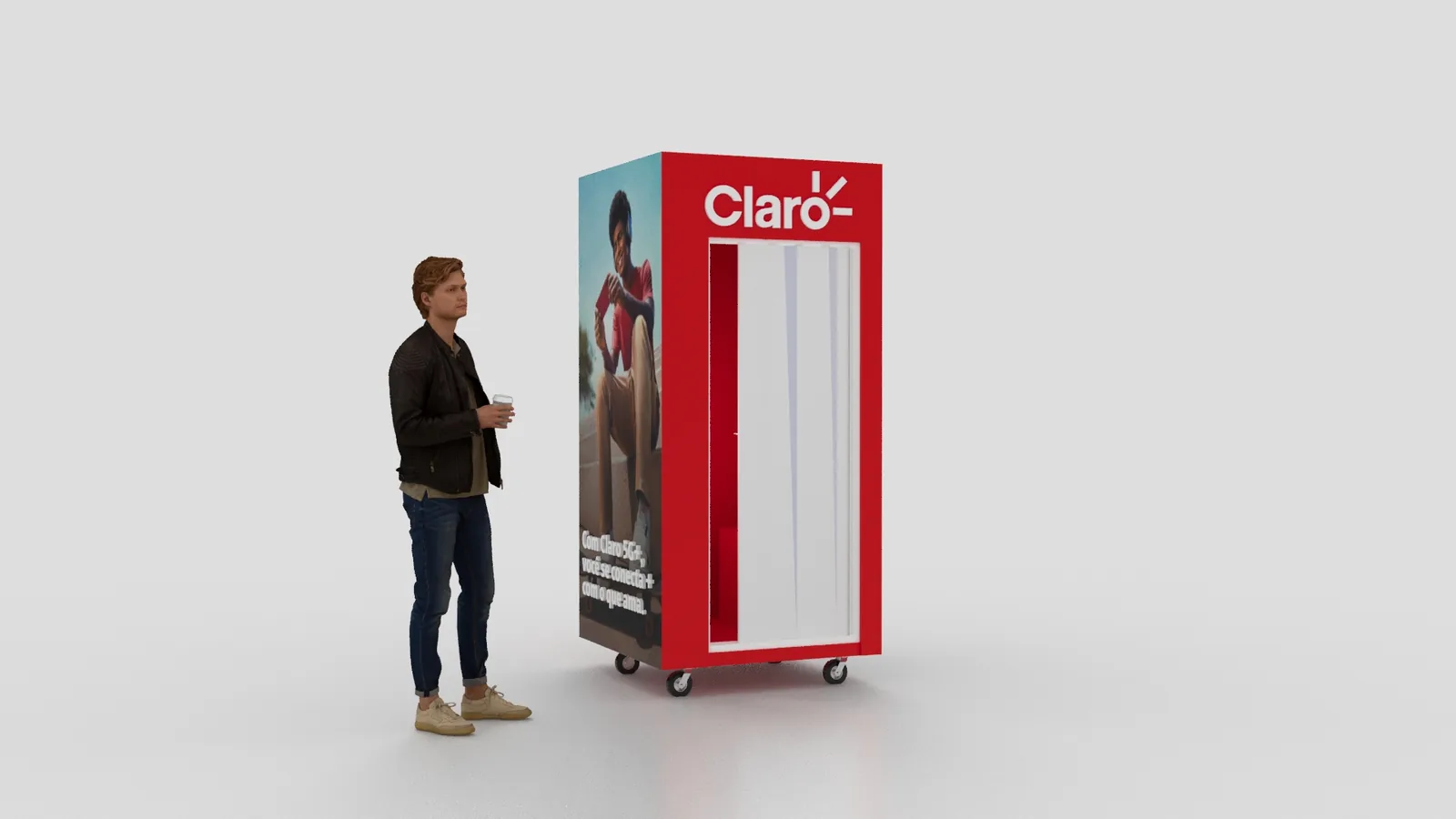 Claro cabine: imagem 3D e narrativa para defender melhor a ideia - imagem 4