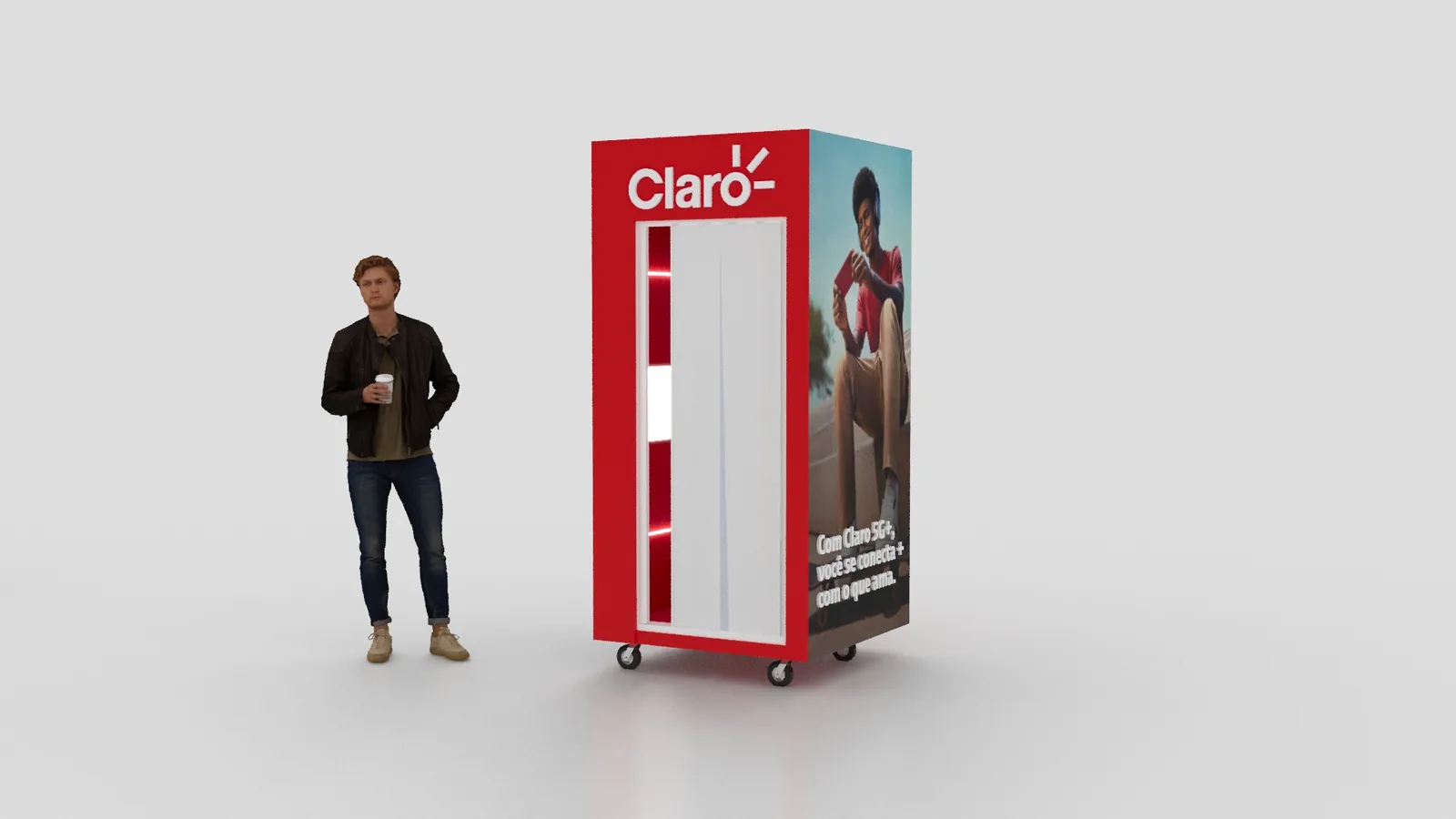 Claro cabine: imagem 3D e narrativa para defender melhor a ideia - imagem 6