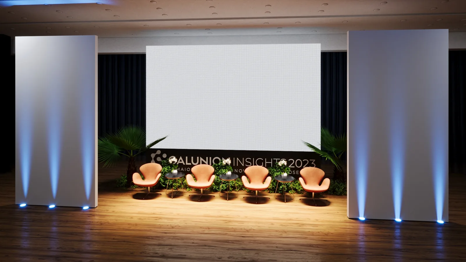 Auditorio 1: projeto cenográfico com presença, ritmo e clareza comercial - imagem 3