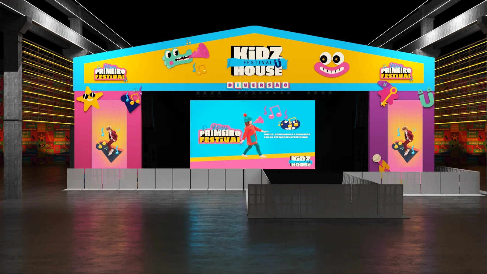 KIDZHOUSE Palco: projeto cenográfico com presença, narrativa e leitura comercial - imagem 2