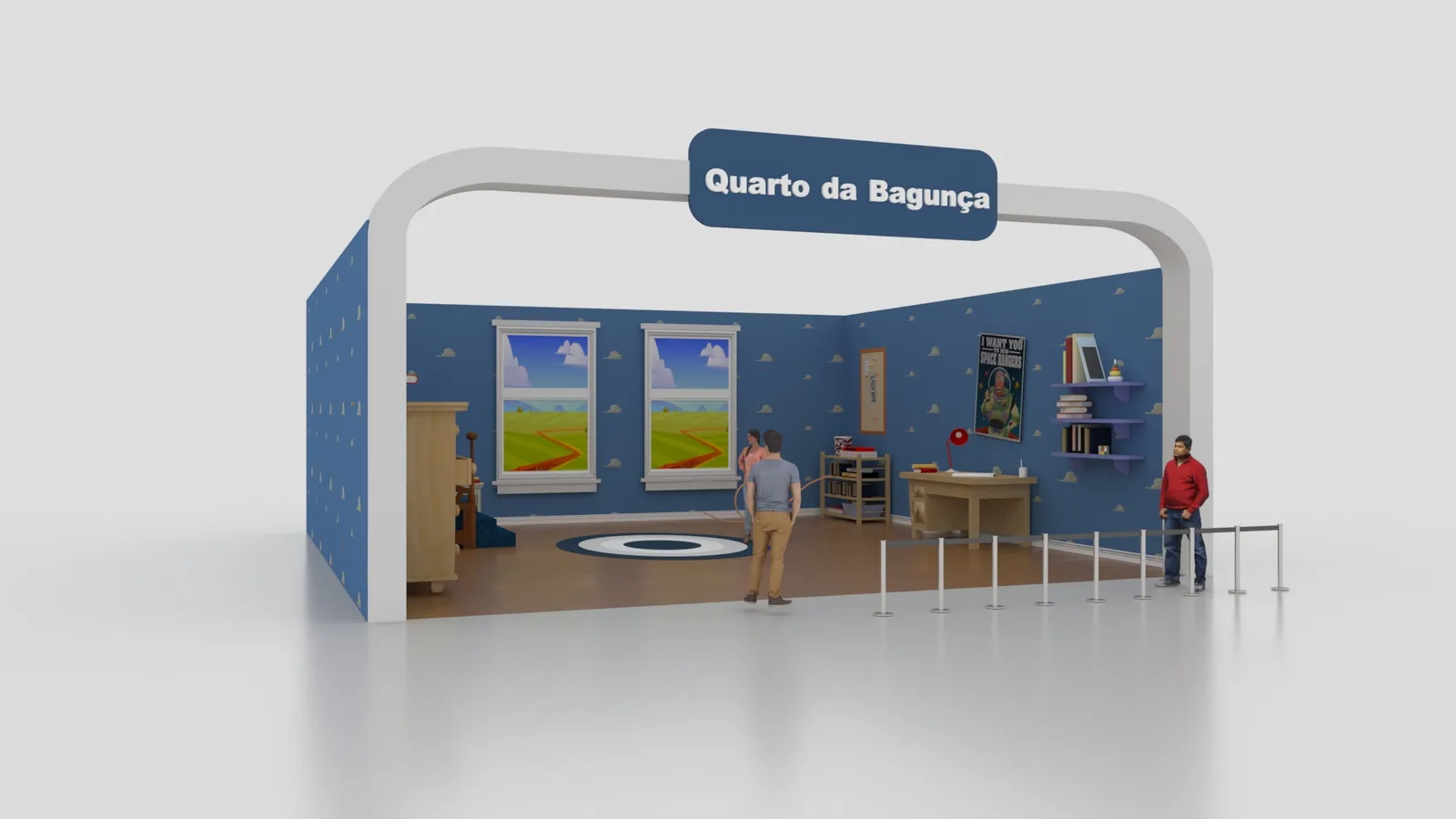 Quarto Bagunça: projeto cenográfico com presença, narrativa e leitura comercial - imagem 2