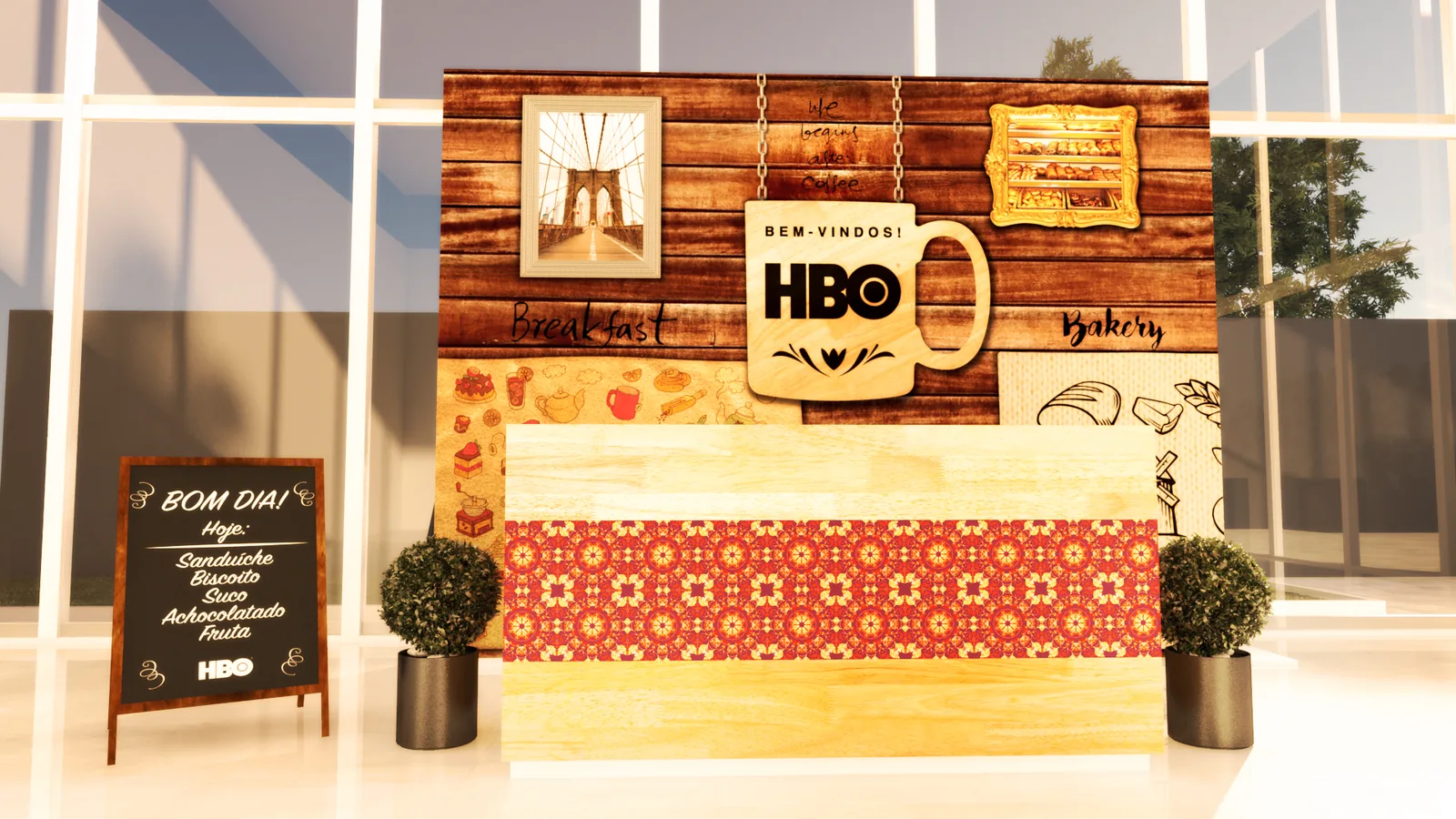 HBO Boas Vindas: projeto cenográfico com presença, narrativa e leitura comercial - imagem 1