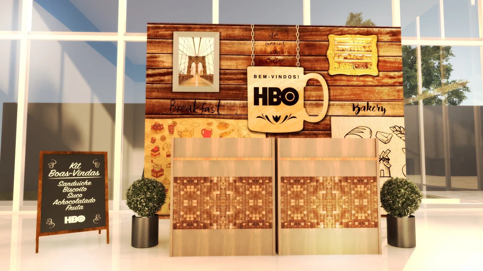 HBO Boas Vindas: projeto cenográfico com presença, narrativa e leitura comercial - imagem 3