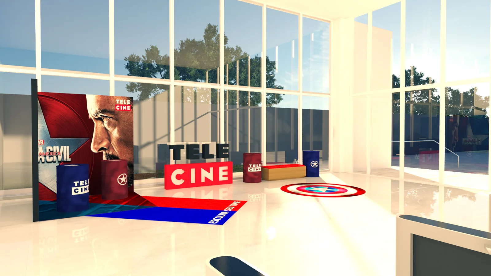 Telecine Civil War: projeto cenográfico com presença, narrativa e leitura comercial - imagem 5