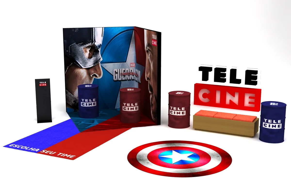 Telecine Civil War: projeto cenográfico com presença, narrativa e leitura comercial - imagem 6