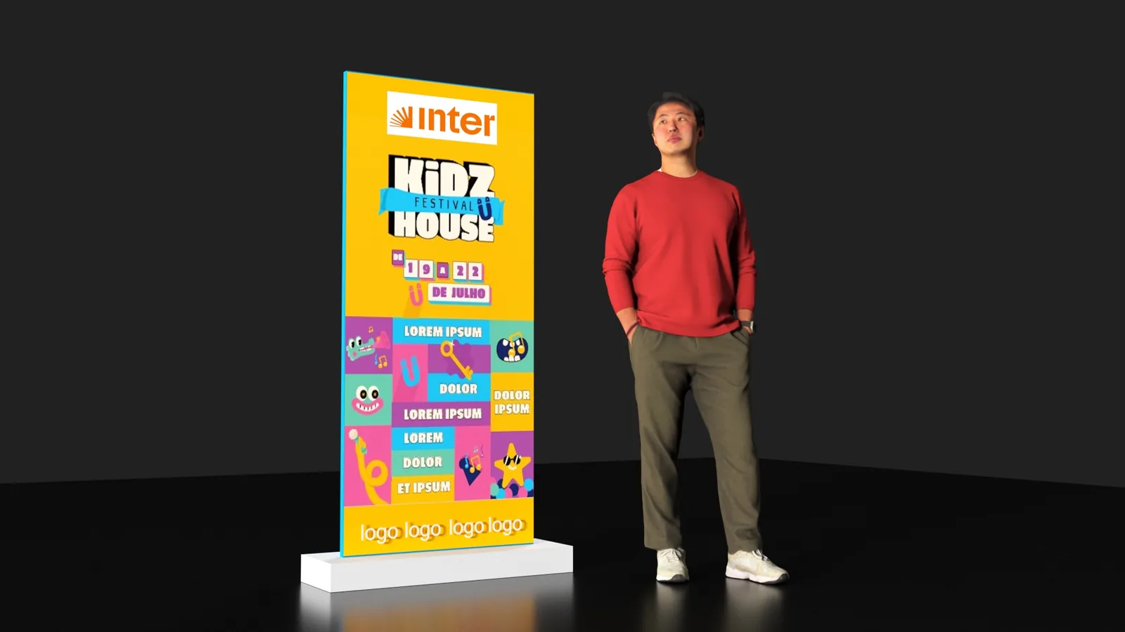 Totem KIDZHOUSE: projeto cenográfico com presença, narrativa e leitura comercial - imagem 1