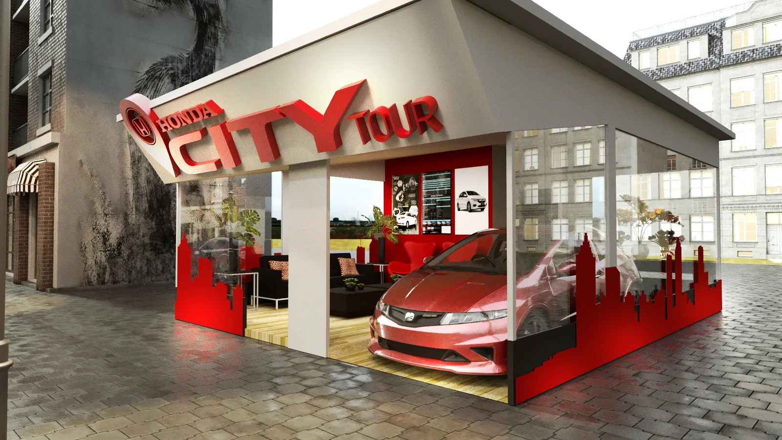 Honda City: projeto cenográfico com leitura premium e foco comercial - imagem 3