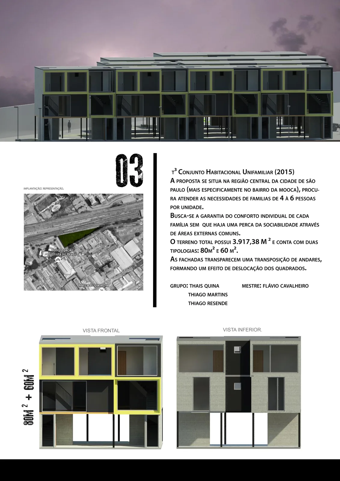 Conjunto Habitacional T3: projeto cenográfico com leitura premium e foco comercial - imagem 4